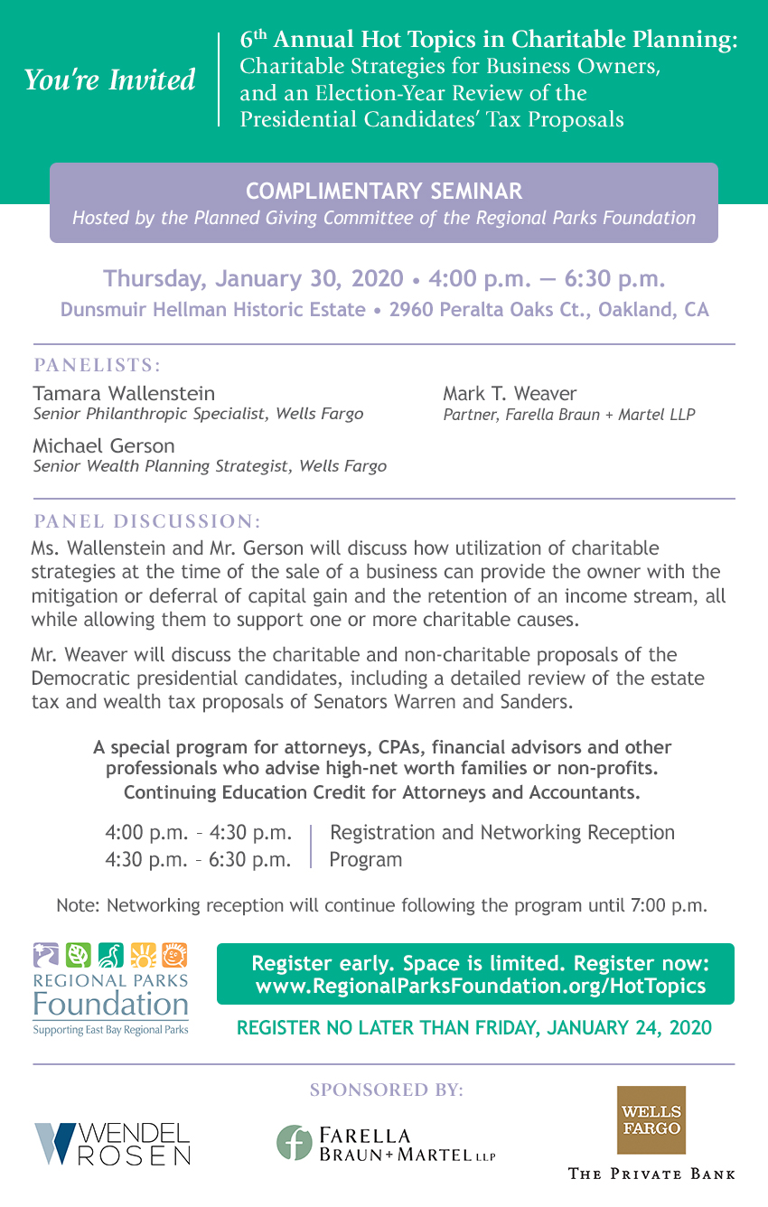 6th Annual Hot Topics in Charitable Planning Invitation